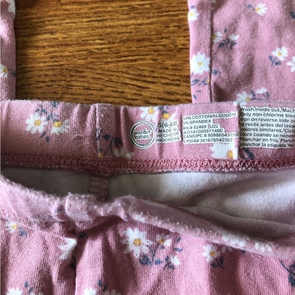 Wonder Nation pink flowers leggings in size S (6/6x) - Picture 4 of 4